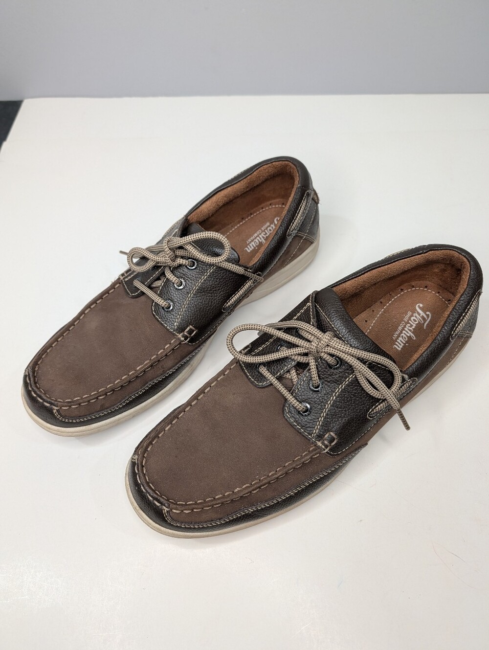 Florsheim Lakeside Oxford Boat Shoes Brown Nubick Leather Men's Size 13M